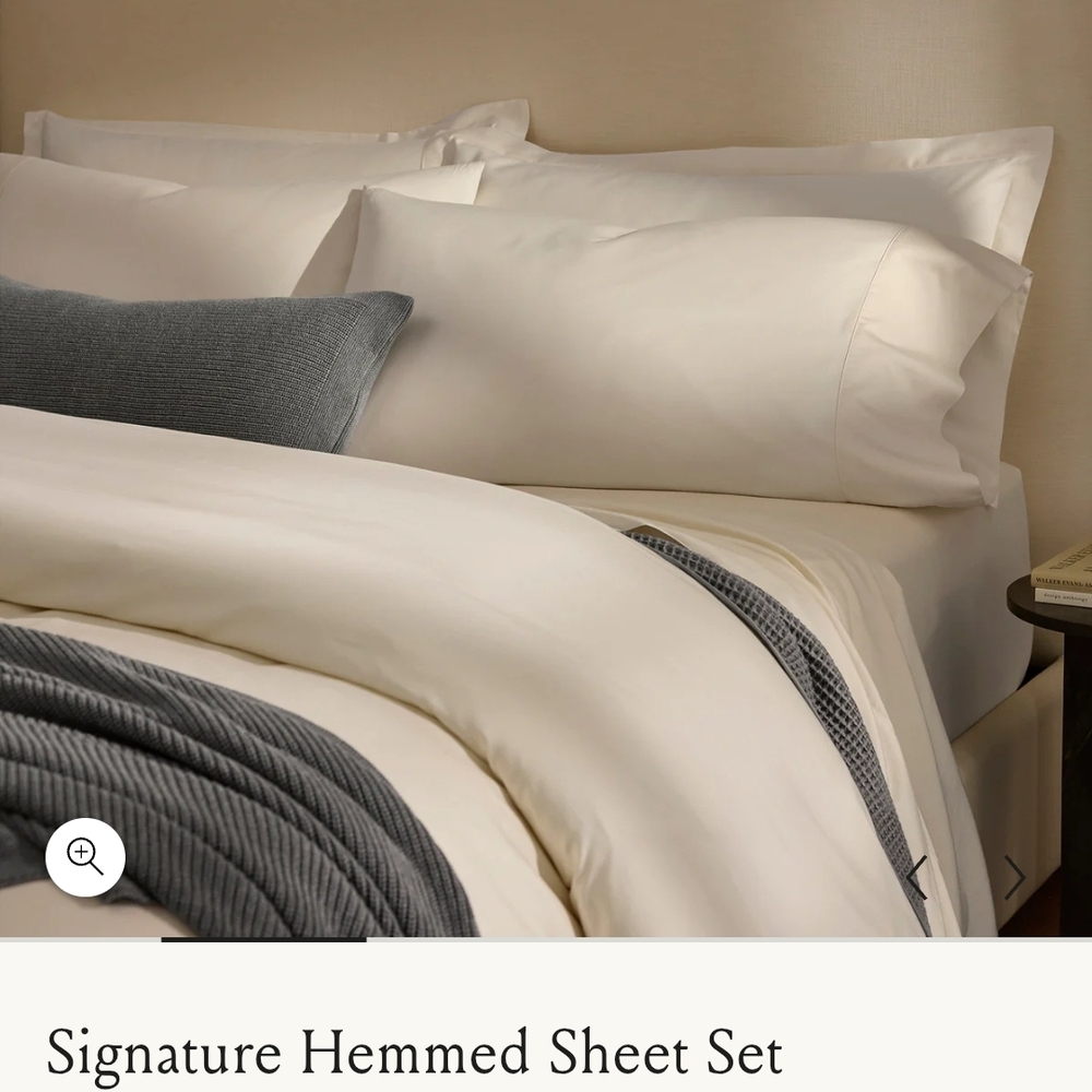 Signature Hemmed Sheet Set - Cream